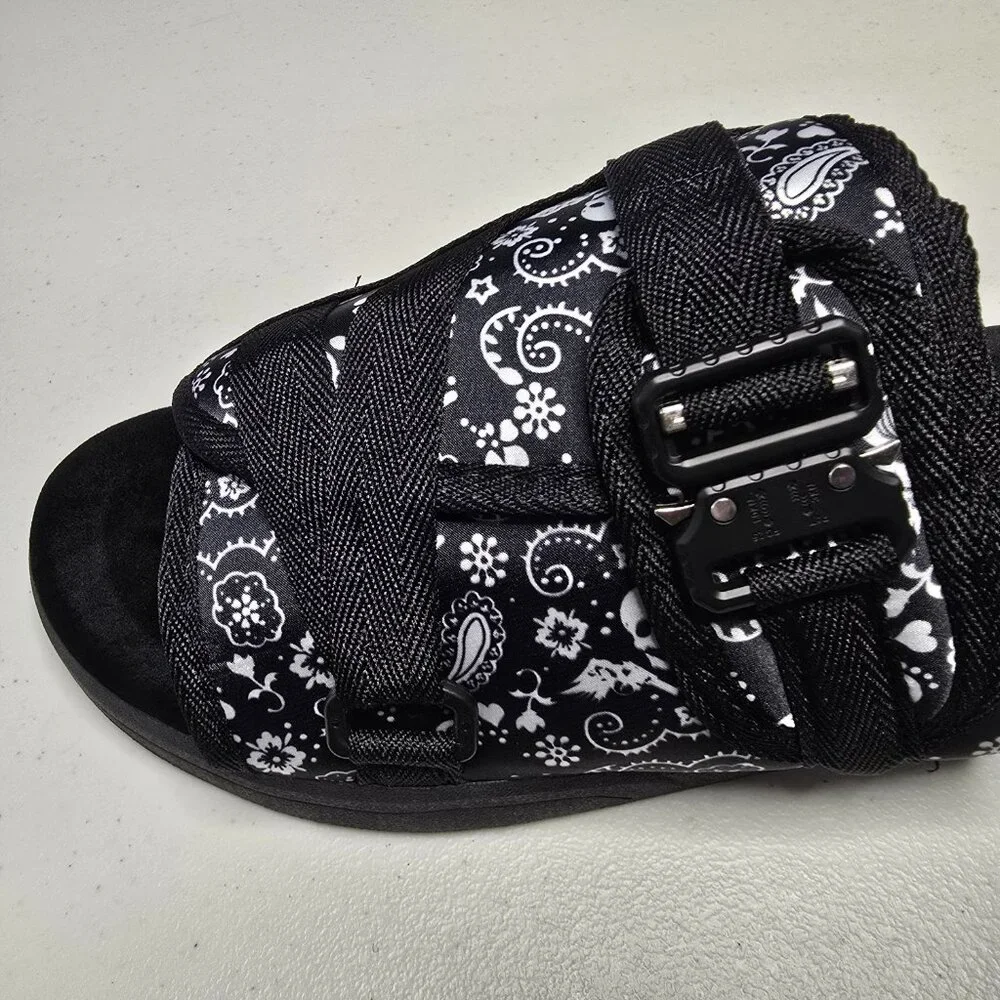 DRACO Slides Mens Shoes Size 12, 12.5, 13, 13.5 Black Sandals Bandana + Bag NEW